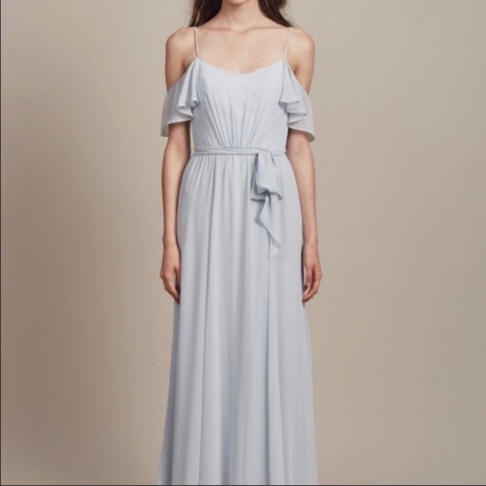 Amsale sage green bridesmaids dress